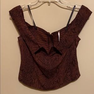 Free people off the shoulder snakeprint top